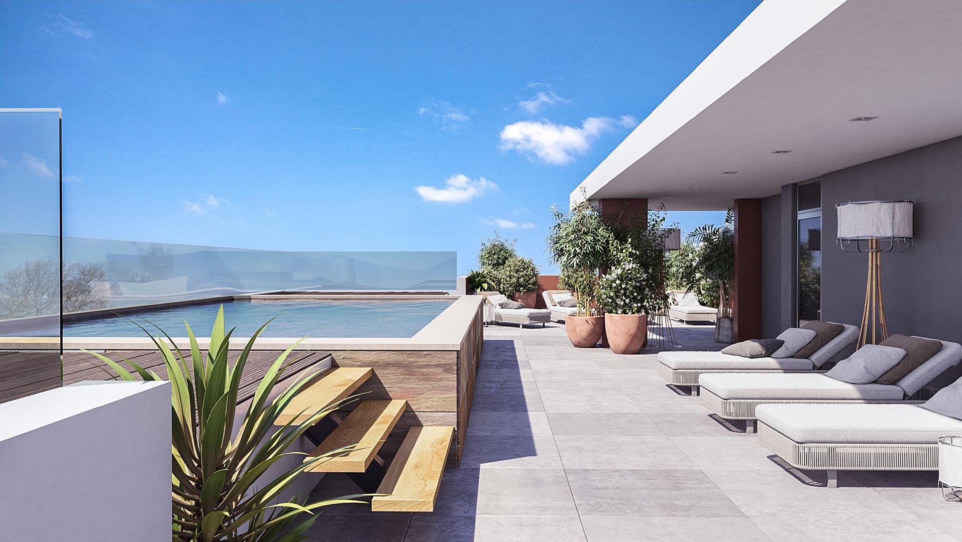 Rooftop condo pool